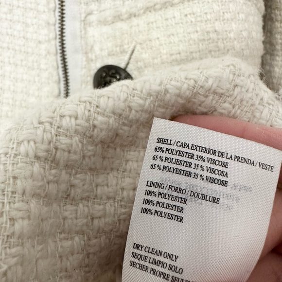 Vintage Bebe white tweed coat jacket size medium - Picture 3 of 5